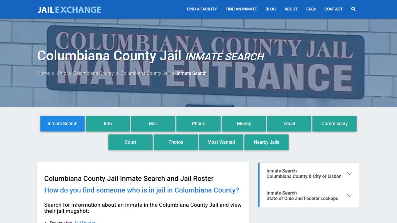 Inmate Search: Roster & Mugshots - Columbiana County Jail, OH